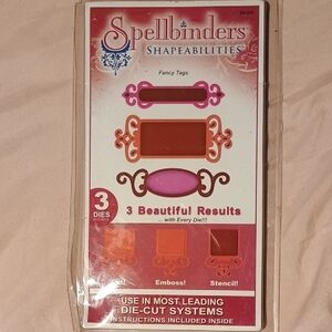 Spellbinders Shapeabilities Fancy Tags Die-Cut Set - Pink and Orange
